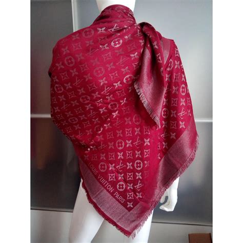 louis vuitton monogram silk wool shine shawl|louis Vuitton Monogram silk scarf.